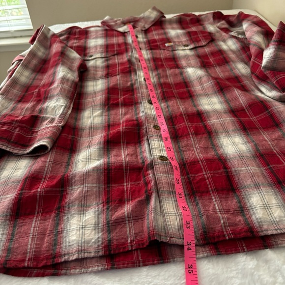 CARHARRT  Relaxed Fit Plaid Button Down Long Sleeve Shirt 2XL Tall - Picture 10 of 11